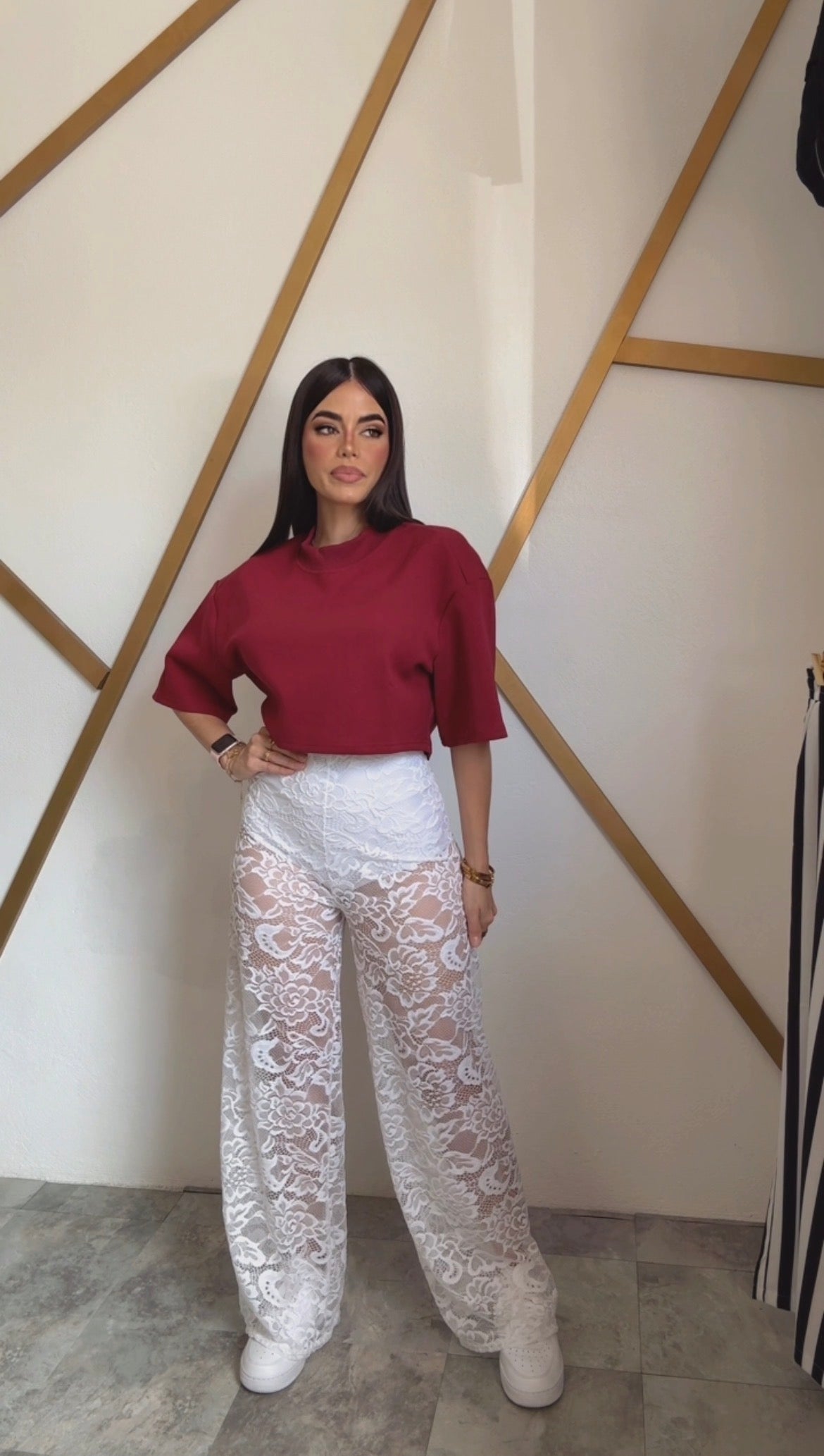 Wine Crop Top Tshirt