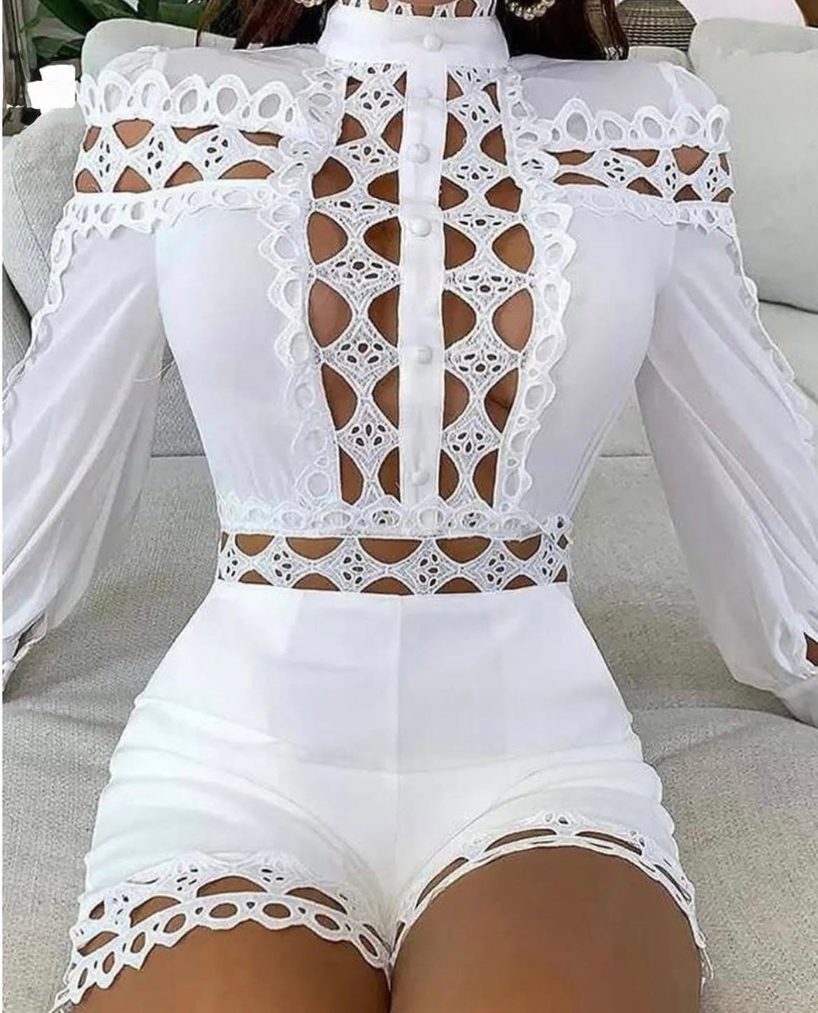 White Citrus Romper