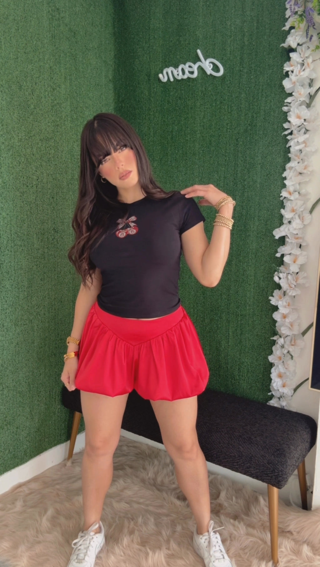 Cherry Tee Crop Tshirt