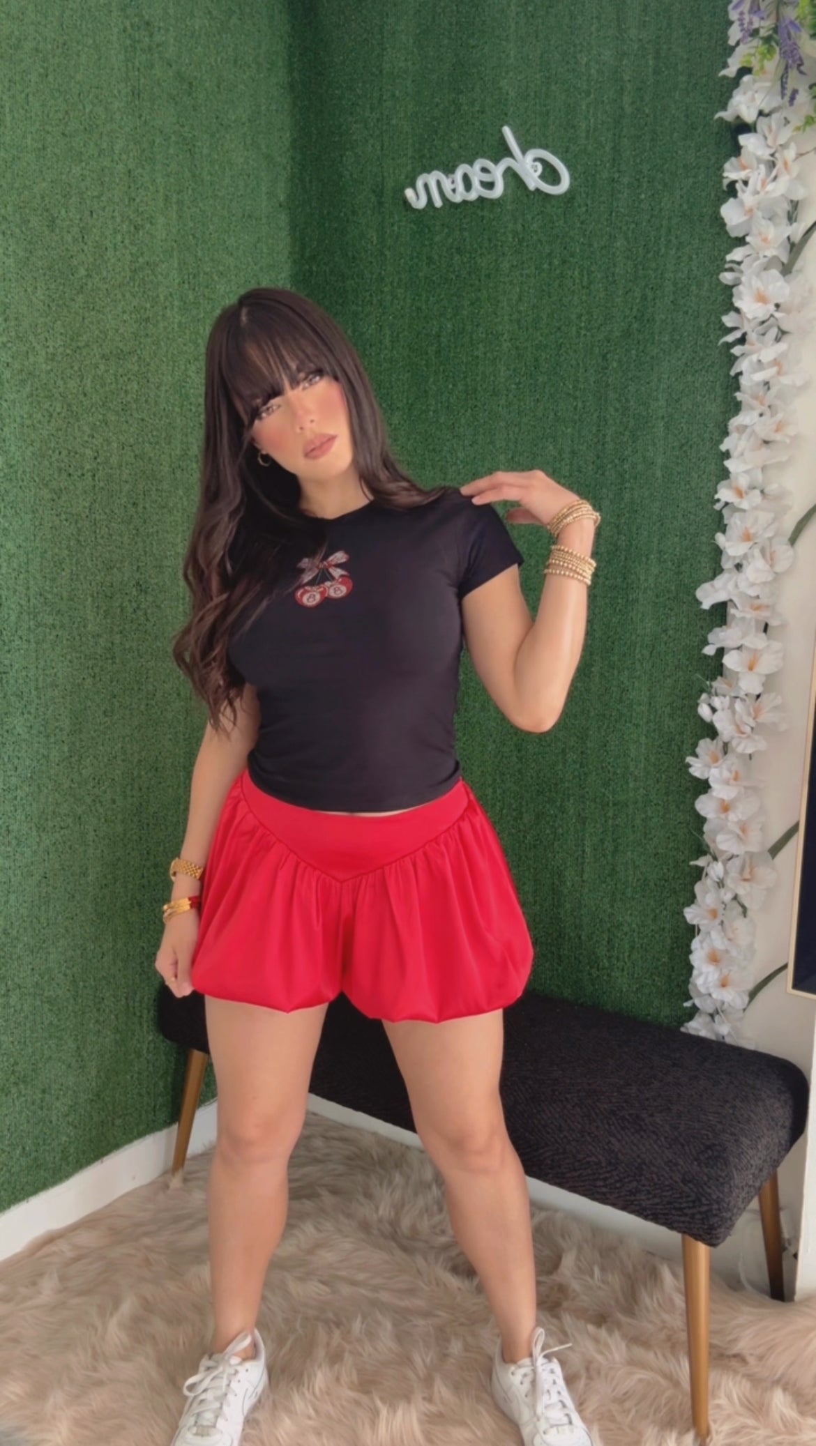 Cherry Tee Crop Tshirt