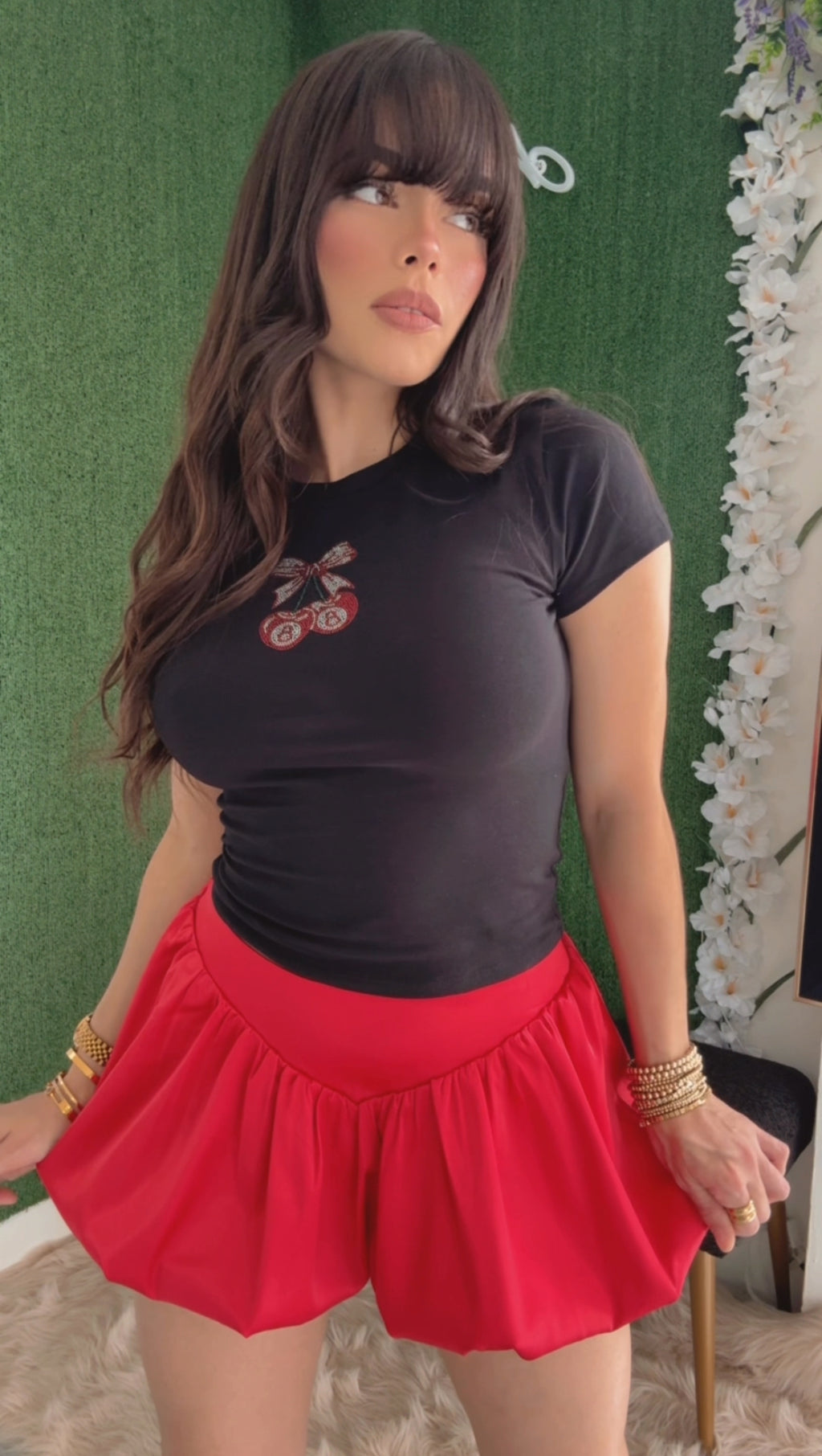 Cherry Tee Crop Tshirt