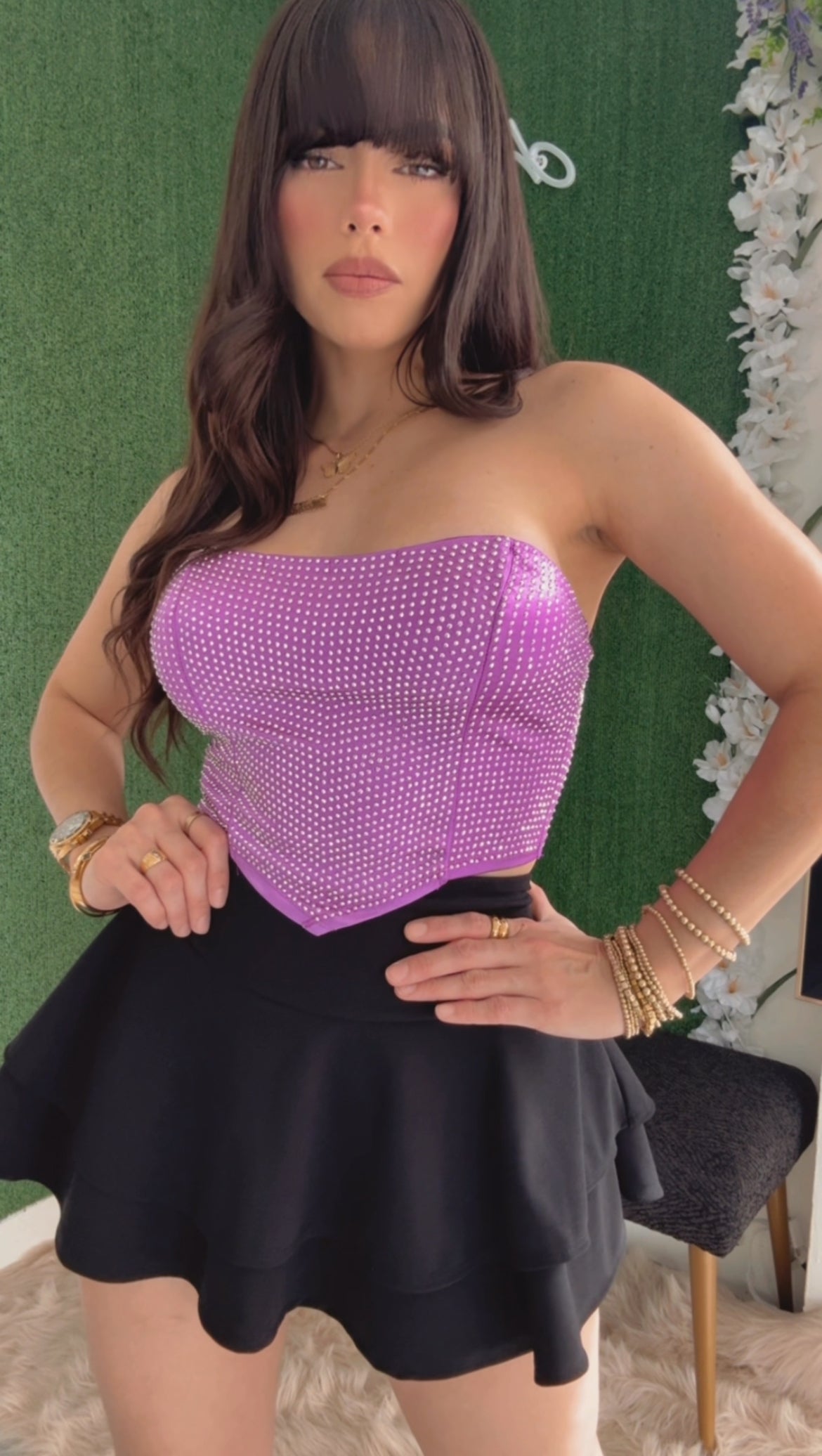 Purple Strapless Tube Top
